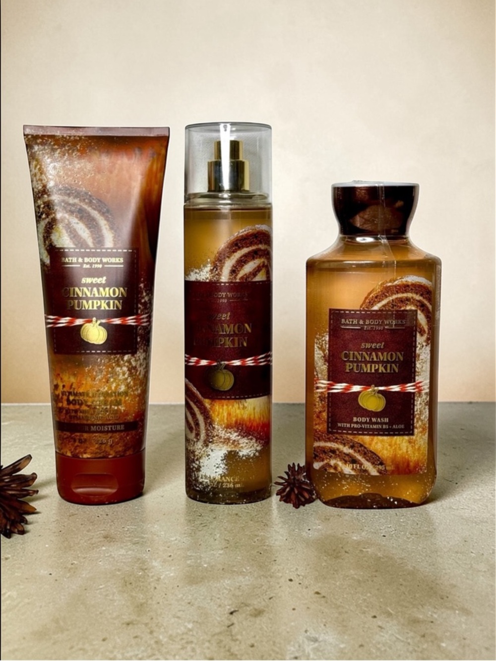 Bath and Body Works Sweet Cinnamon Pumpkin Body Care Gift Set NWT